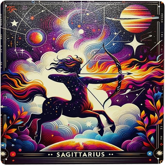 Sagittarius Centaur Archer Zodiac Metal Tin Sign Astrology Horoscope Wall Art,Cosmic Star Sign Decor For Home,Bedroom,Bar,Vintage Celestial Poster,Unique Gift For Astro Lovers And Collectors 12x12inch - Sagittarius Home Decor for men
