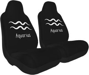 Aquarius Sign Car Seat Covers, Universal Fit for Auto Truck Van SUV, Easy Install 2 Pack, Black - Aquarius Car Seat Cover for men