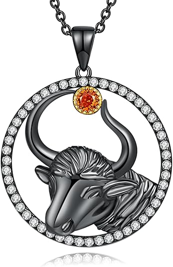 18k Gold Plated Sterling Silver Zodiac Necklace and Pendant - Silver and Gold Necklace for Women and Men, Birthday Gifts - Taurus Products for men