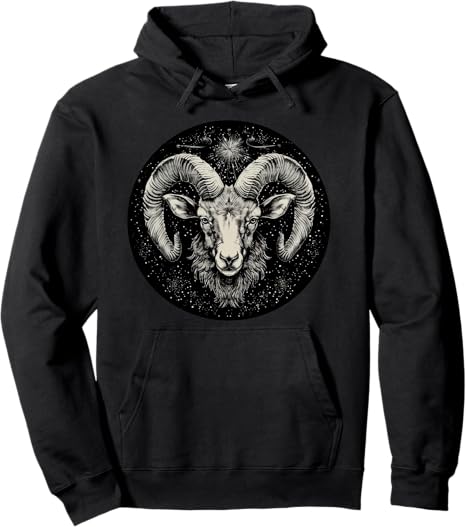 Aries Head Astrology Zodiac Sign Aries Pullover Hoodie - Aries Hoodie for men