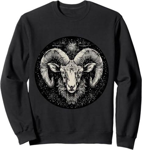 Aries Head Astrology Zodiac Sign Aries Sweatshirt - Aries Sweatshirt for men