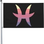 Zodiac Sign Pisces Symbol Flag 3x5 Ft Double-Sided Durable Outdoor Banner Home Party Welcome Flag Patio Decor Flag - Pisces Home Decor for men