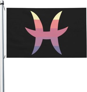 Zodiac Sign Pisces Symbol Flag 3x5 Ft Double-Sided Durable Outdoor Banner Home Party Welcome Flag Patio Decor Flag - Pisces Home Decor for men