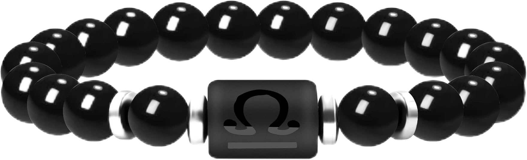 Zodiac Bracelet for His and Her, Black Agate Stone Beaded Elastic Constellation Bracelet Spiritual Healing Crystal Star Sign Bracelet Men & Women Horoscope Gift - Aries Bracelet for men