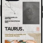 Taurus Zodiac Sign Printed Mobile Phone Back Case Cover Compatible iPhone 14 Pro Max 360 Degree Protection Shock Proof Design Back Cover (Multicolor) - Taurus Phone Case for men