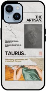 Taurus Zodiac Sign Printed Mobile Phone Back Case Cover Compatible iPhone 14 Pro Max 360 Degree Protection Shock Proof Design Back Cover (Multicolor) - Taurus Phone Case for men
