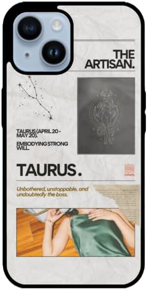 Taurus Zodiac Sign Printed Mobile Phone Back Case Cover Compatible iPhone 14 Pro Max 360 Degree Protection Shock Proof Design Back Cover (Multicolor) - Taurus Phone Case for men