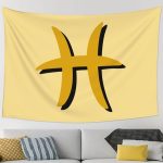 POOEDSO Zodiac Sign Pisces Symbol Tapestry 90 X 60inch Wall Hanging Aesthetic Home Decor Tapestries For Bedroom Living Room Dorm Wall Art - Pisces Home Decor for men