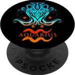 Aquarius Zodiac Sign Colorful Aquarius PopSockets Standard PopGrip - Aquarius Phone Case for men