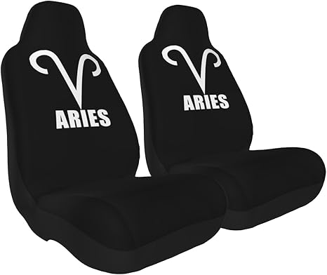 Aries Sign Car Seat Covers Suitable for Most Vehicles 2 PCS, Black - Aries Car Seat Cover for men