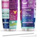 Taurus Gifts for Women,Taurus Birthday Gifts Tumbler,Zodiac Taurus Cup, Astrology Gothic Witchy Gifts Constellation Insulated Tumbler With Lid Coffee Mug 20 OZ - Taurus Products for men