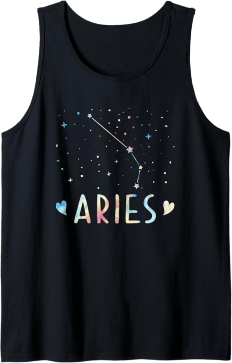 Aries Star Sign Astrological Symbols for Horoscope Lovers Tank Top - Aries T-Shirt for men