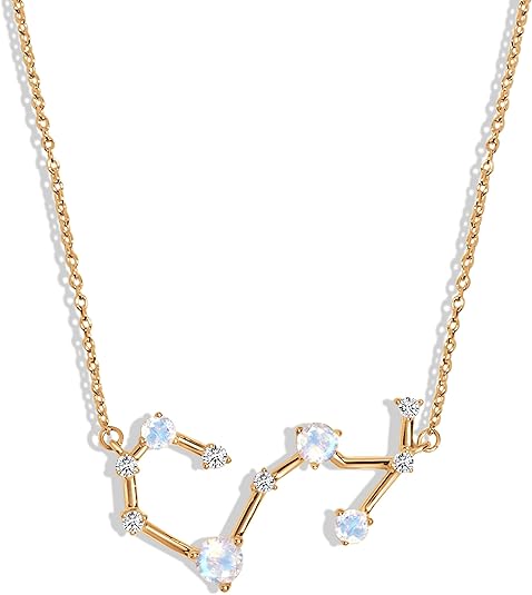 Moon Magic Moonstone Necklaces for women | Zodiac Constellation | 925 Sterling Silver | 18k Rose Gold | Yellow Gold | Rainbow Moonstone jewelry for women | Authentic Rainbow Crystal Jewelry - Scorpio Accessories for men