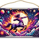 Sagittarius Zodiac Vintage wood signs Wall Art Cosmic Centaur Archer Home Decor wooden Signs,Astrological Star Sign Retro plaque Poster,Indoor Outdoor Wall Pediment for Astrology Enthusiasts 8x12inch - Sagittarius Home Decor for men