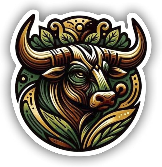 Robust Taurus Bull Zodiac Sign Decal - Ideal for Laptop, Truck, Car Window, Bumper, Waterproof & Earthy Sticker, Auto Decoration with Natural Charm (4") - Taurus for men