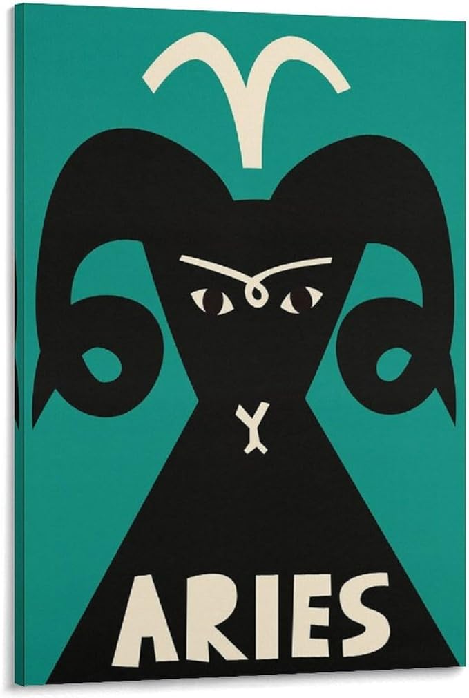 Aries Astrology Poster, Zodiac Sign Art, Celestial Decor, Constellation Poster,Indie Aesthetic Decor Canvas Poster Wall Art Decor Posters Home Bedroom Office Decorations Paintings 16x24inch(40x60cm) - Aries Poster for men