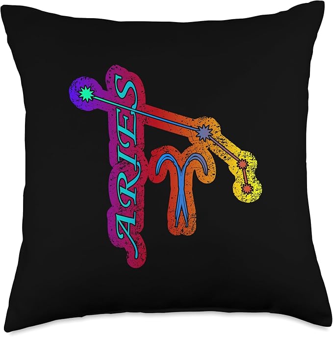 Astrology and zodiac signs of the Aries Horoscope Throw Pillow - Aries Pillow for men