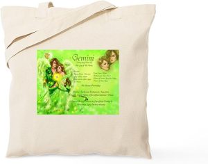 CafePress Goddess Gemini Tote Bag Reusable Natural Beige Canvas Shopping Bag - Gemini Canvas for men