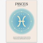 Wallbuddy Pisces Astrological Aura Poster | Celestial Constellation Aesthetic Wall Decor Gifts for Pisces Women Unframed Art Prints | Star Sign Spiritual Home Decor Posters & Prints (12x16 inches) - Pisces Canvas for men