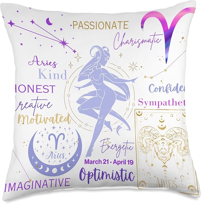 Astrology Horoscope Star Constellation Zodiac Sign Aries Throw Pillow - Aries Pillow for men
