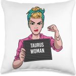Taurus Sign Throw Pillow - Taurus Pillow for men