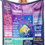 Taurus Gifts for Women – Zodiac Throw Blanket 50"x60" – Soft Astrology Fleece Blanket for Taurus Girls, Teens & Moms – Cozy Birthday Idea - Taurus Products for men