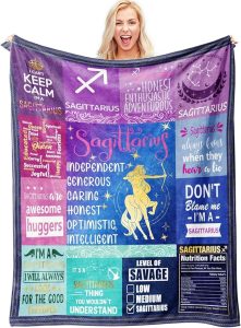 Sagittarius Gifts for Women – Zodiac Throw Blanket 50"x60" – Soft Astrology Fleece Blanket for Sagittarius Girls, Teens & Moms – Cozy Birthday Idea - Sagittarius Home Decor for men
