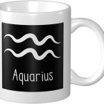 Aquarius Sign Porcelain Coffee Mugs, Classic Ceramic Cup For Tea Latte Cappuccino, White, 12 Oz - Aquarius Mug for men
