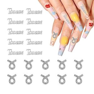 JERCLITY 20pcs Silver Alloy Taurus Zodiac Nail Charms (Taurus Dates: April 20 to May 20), JSP400 - Taurus for men