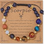 Zodiac Bracelets for Women Men,12 Constellations Healing Crystal Stone Beads Bracelet Birthday Zodiac Gifts Horoscope Spiritual Jewelry Bracelet Gifts - Scorpio Products for men