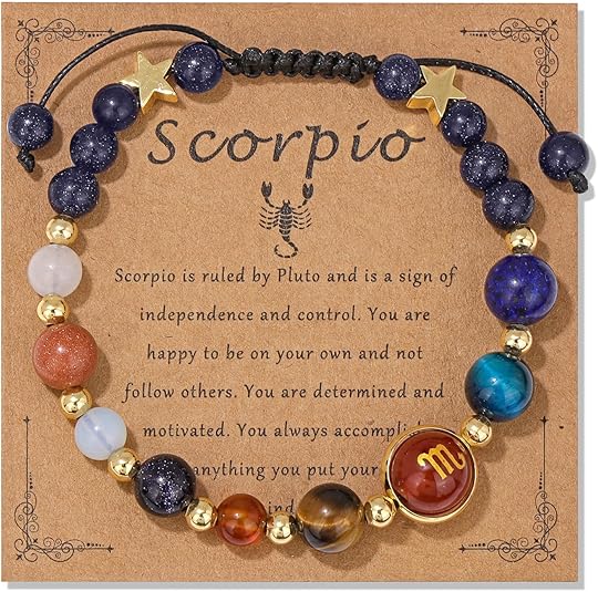Zodiac Bracelets for Women Men,12 Constellations Healing Crystal Stone Beads Bracelet Birthday Zodiac Gifts Horoscope Spiritual Jewelry Bracelet Gifts - Scorpio Products for men