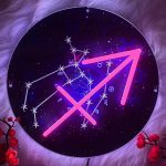 Sagittarius rose NEO Neon Sign Constellation Art LED Lights Home Bar Decor 12""x18"" for Bedroom Living Room Kids Room - Sagittarius Home Decor for men