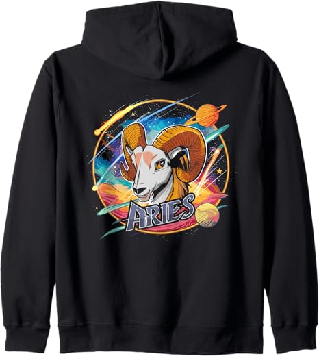 Aries Zodiac Sign March April Astrology Horoscope Ram Zip Hoodie - Aries Hoodie for men