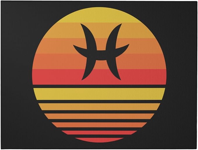 LIICHEES Zodiac Sign Pisces Symbol Canvas Wall Art 12x16 Inch Unframe Canvas Print Wall Decor Home Decor For Living Room Bedroom Bathroom - Pisces Canvas for men