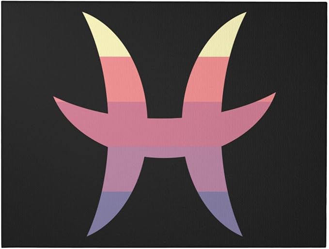 LIICHEES Zodiac Sign Pisces Symbol Canvas Wall Art 12x16 Inch Unframe Canvas Print Wall Decor Home Decor For Living Room Bedroom Bathroom - Pisces Canvas for men