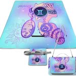 Zodiac-Sign-Gemini Square Large Picnic Mat Foldable Picnic Blankets Outdoor Beach Blanket for Travel Park Grass Camping Hiking 58.3x58.3in - Gemini Blanket for men