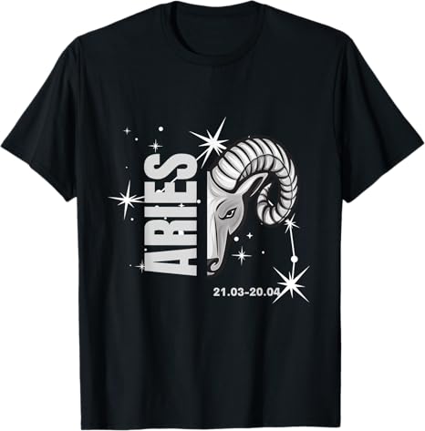 Star Picture from Aries Zodiac Sign T-Shirt - Aries T-Shirt for men