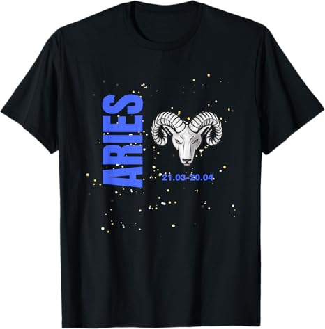 Star Picture from Aries Zodiac SIGN T-Shirt - Aries T-Shirt for men