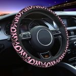 Pink Ribbon Car Steering Wheel Cover, Breast Cancer Survivor Awareness Universal 15 Inch Soft Elastic Comfortable Floral Steering Wheel Protector Cool in Summer Car Accessories Decorations for Women - Cancer Car Accessories for men