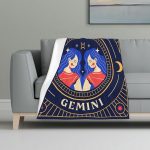 Constellation Zodiac Sign Gemini Art Skin-Friendly, Breathable, Anti-Pilling, Cold-Proof and Warm Personalized Fashion Flannel Baby Blankets for Girls, Boys,Office,Bed Use 32x48in - Gemini Blanket for men