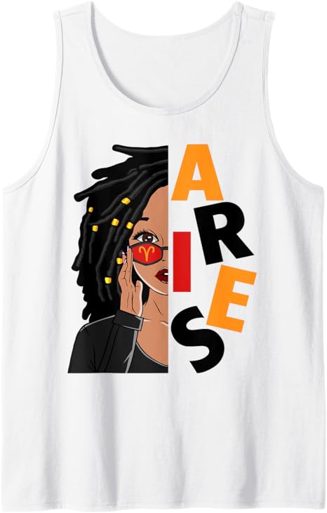Aries Girls African American Loc'd Women Zodiac Sign Tank Top - Aries T-Shirt for men