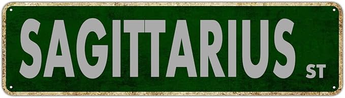 Metal Sign Sagittarius St Vintage Signs Retro Tin Signs Plaque Aluminum Sign Quotes Home Bedroom Kitchen Restaurants Wall Aluminum Gift Yard Coffee Decor 4x16 Inches - Sagittarius Home Decor for men