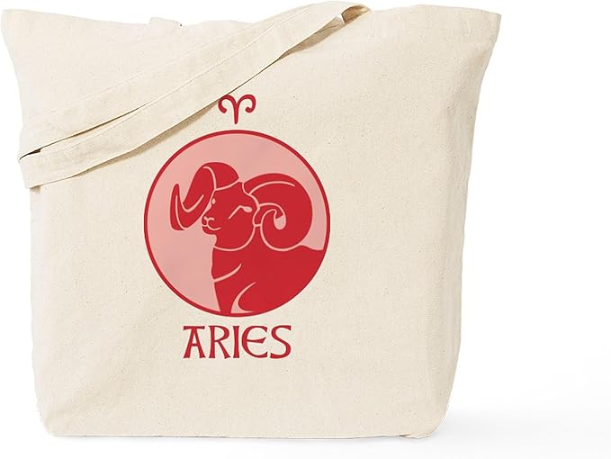 CafePress ARIES Tote Bag Reusable Natural Beige Canvas Shopping Bag - Aries Canvas for men