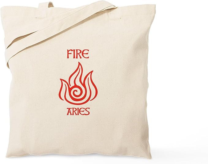 CafePress Fire Sign Symbol Astrology Aries Tote Bag Reusable Natural Beige Canvas Shopping Bag - Aries Canvas for men