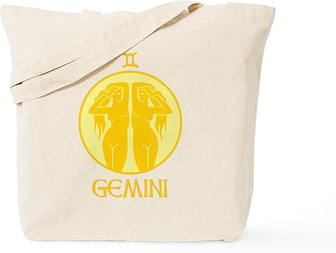 CafePress GEMINI Tote Bag Reusable Natural Beige Canvas Shopping Bag - Gemini Canvas for men