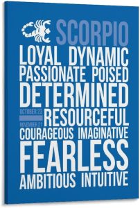 Scorpio Personality Character TraitsScorpio Gift,Astrology Print,Zodiac Wall Art,Horoscope Art Print Canvas Poster Wall Art Decor Posters Home Bedroom Office Decorations Paintings Framed-20x30inch - Scorpio Canvas for men