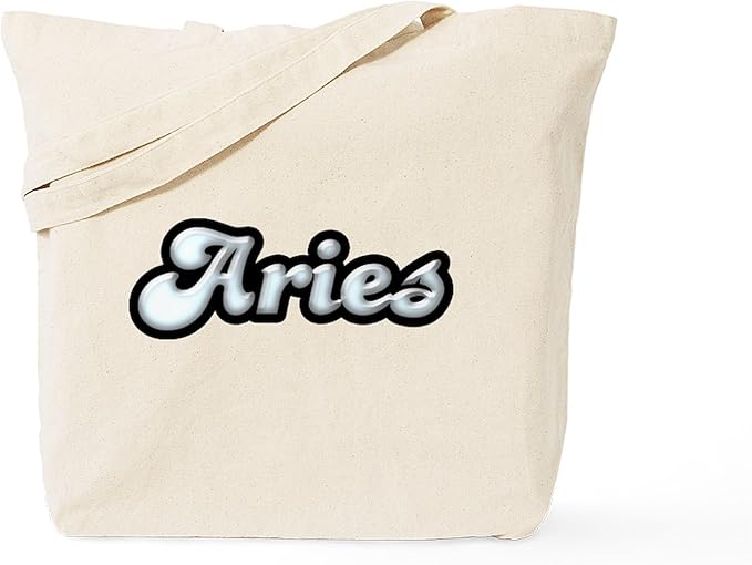 CafePress Retro Zodiac Aries Tote Bag Reusable Natural Beige Canvas Shopping Bag - Aries Canvas for men
