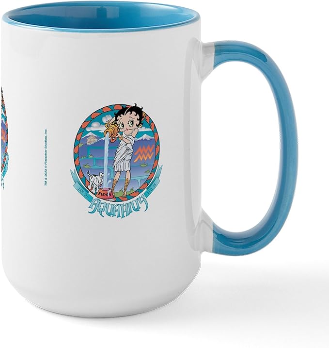 CafePress Betty Boop Zodiac Sign Aquarius 15 Oz Ceramic Large Mug 15 oz (444 ml) Ceramic Coffee Mug - Aquarius Mug for men