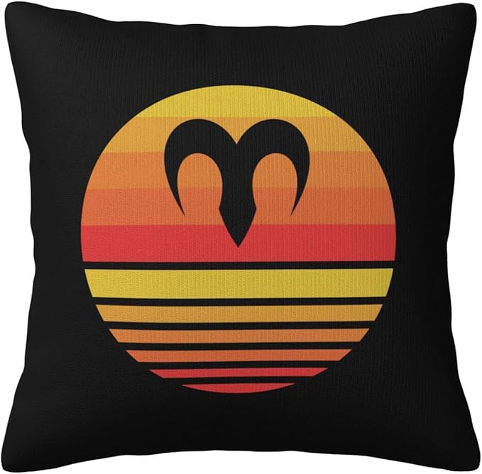 Zodiac Sign Aries Symbol Throw Pillow Covers 18x18 Inch Double-Sided Cushion Cases Farmhouse Home Decor for Couch Bed Sofa, 3220044 - Aries Pillow for men