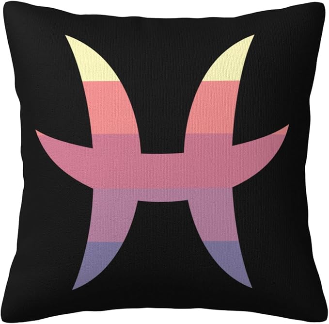 Zodiac Sign Pisces Symbol Throw Pillow Covers 18x18 Inch Double-Sided Cushion Cases Farmhouse Home Decor for Couch Bed Sofa - Pisces Home Decor for men